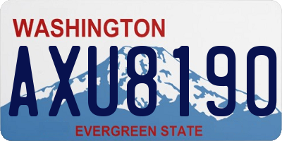 WA license plate AXU8190