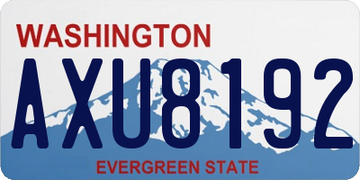 WA license plate AXU8192