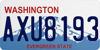 WA license plate AXU8193