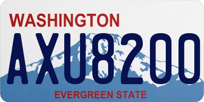 WA license plate AXU8200