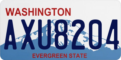 WA license plate AXU8204