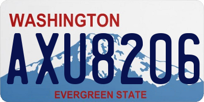 WA license plate AXU8206