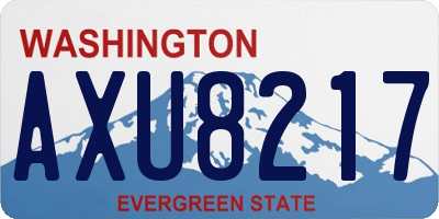 WA license plate AXU8217