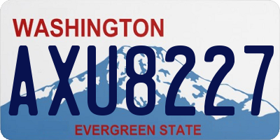 WA license plate AXU8227