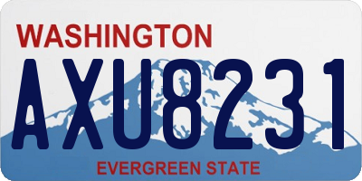 WA license plate AXU8231
