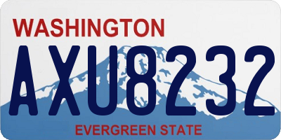 WA license plate AXU8232