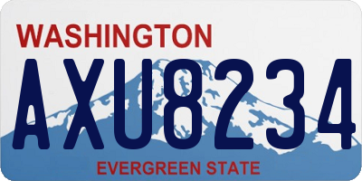 WA license plate AXU8234