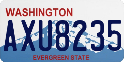 WA license plate AXU8235