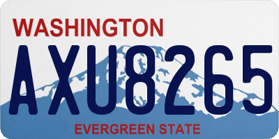WA license plate AXU8265
