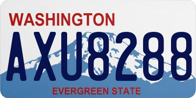 WA license plate AXU8288