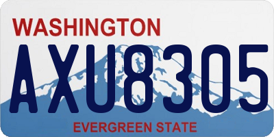 WA license plate AXU8305
