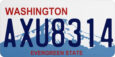 WA license plate AXU8314