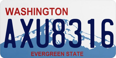 WA license plate AXU8316