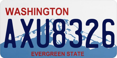 WA license plate AXU8326