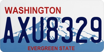 WA license plate AXU8329