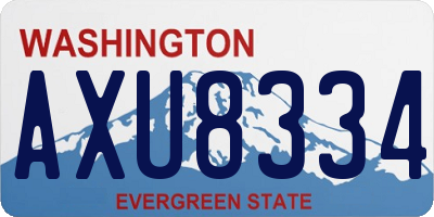WA license plate AXU8334