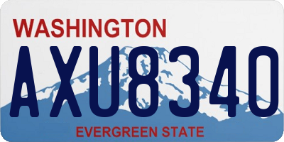 WA license plate AXU8340