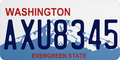WA license plate AXU8345