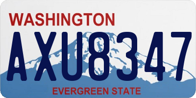 WA license plate AXU8347