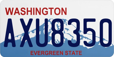 WA license plate AXU8350