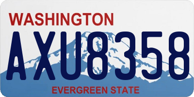 WA license plate AXU8358