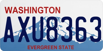 WA license plate AXU8363