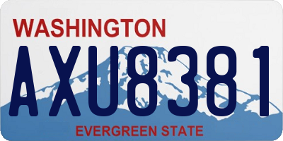 WA license plate AXU8381
