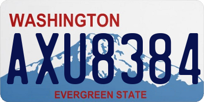 WA license plate AXU8384