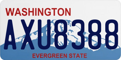 WA license plate AXU8388