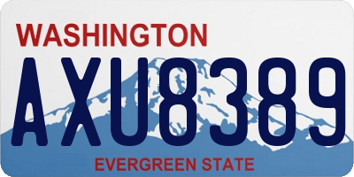 WA license plate AXU8389