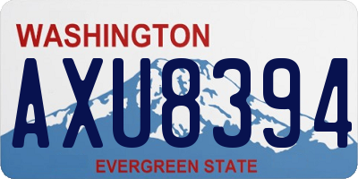 WA license plate AXU8394