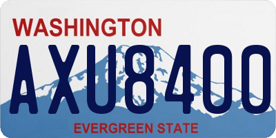 WA license plate AXU8400