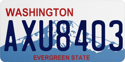 WA license plate AXU8403