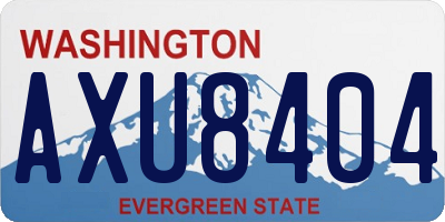 WA license plate AXU8404
