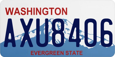 WA license plate AXU8406