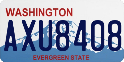 WA license plate AXU8408