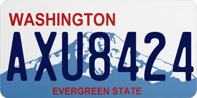 WA license plate AXU8424