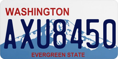 WA license plate AXU8450