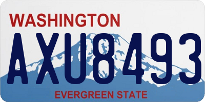 WA license plate AXU8493