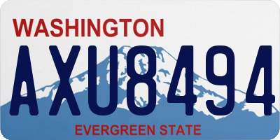 WA license plate AXU8494
