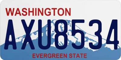 WA license plate AXU8534