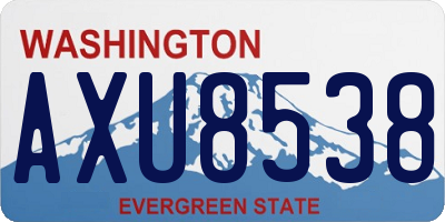 WA license plate AXU8538