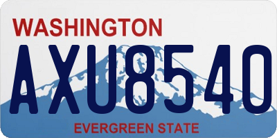 WA license plate AXU8540