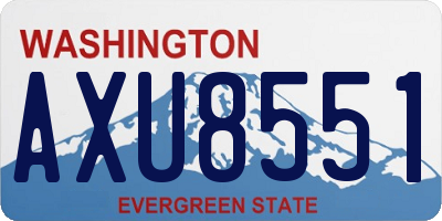 WA license plate AXU8551
