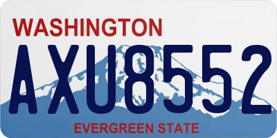 WA license plate AXU8552