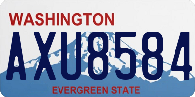 WA license plate AXU8584