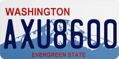 WA license plate AXU8600