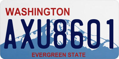WA license plate AXU8601