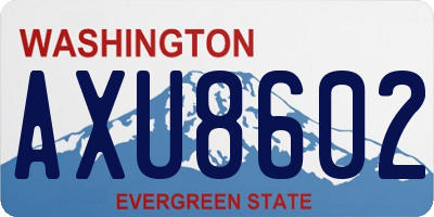 WA license plate AXU8602