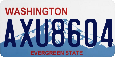 WA license plate AXU8604